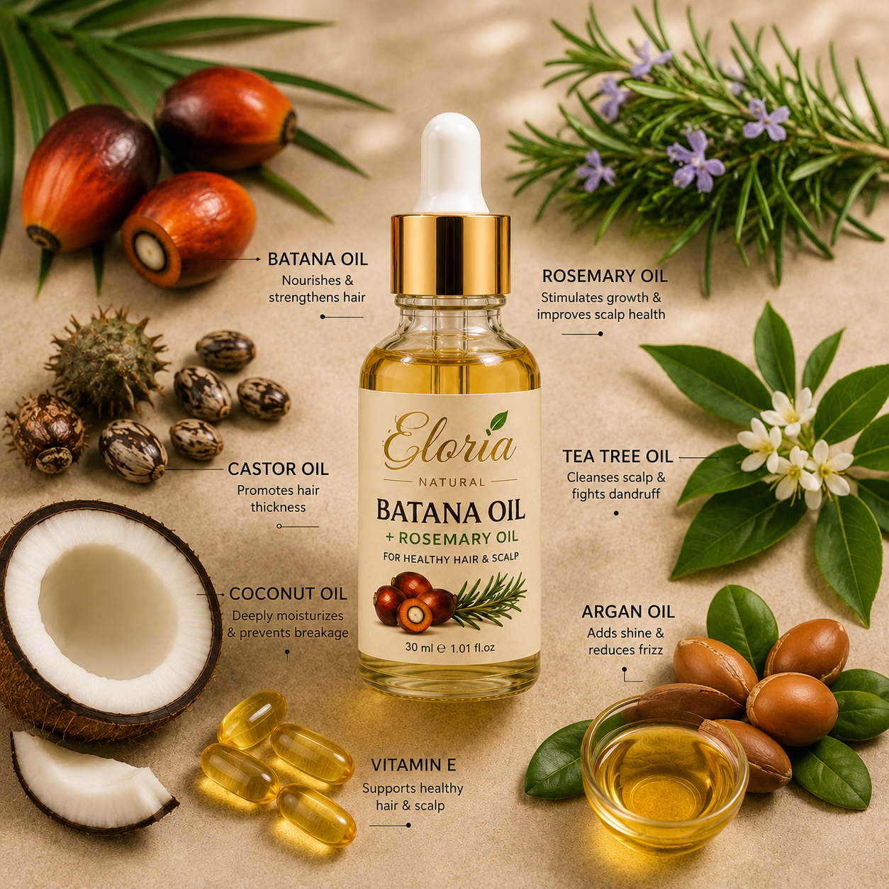 Eloria Natural Batana Hair Oil